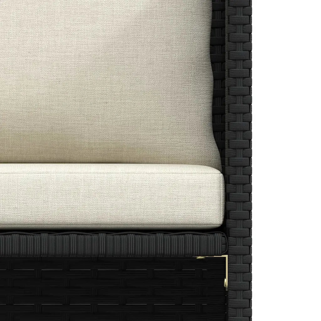 Poltrona da Giardino con Cuscini-Sedia da giardino in Polyrattan Nero