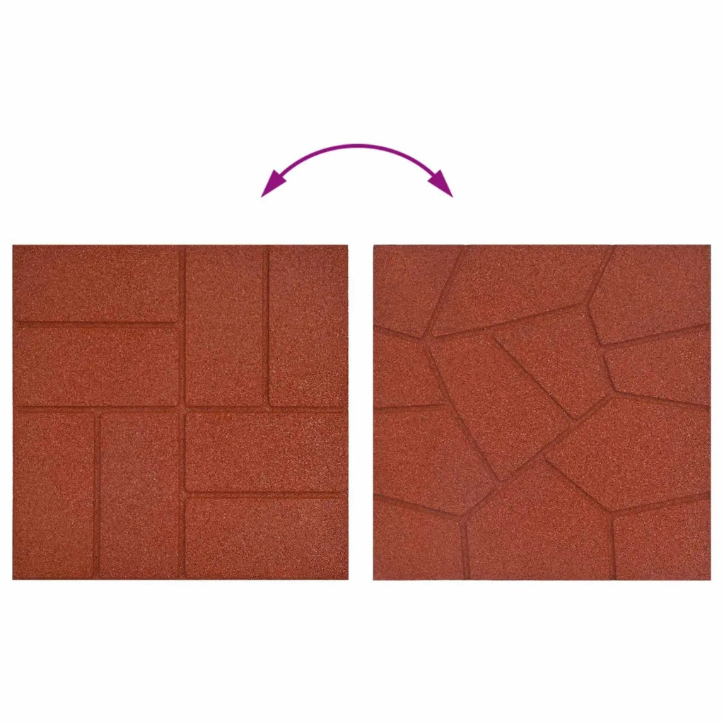 Pietra da Passo 6 pcs Rosso 40,5 x 40,5 x 2 cm Gomma