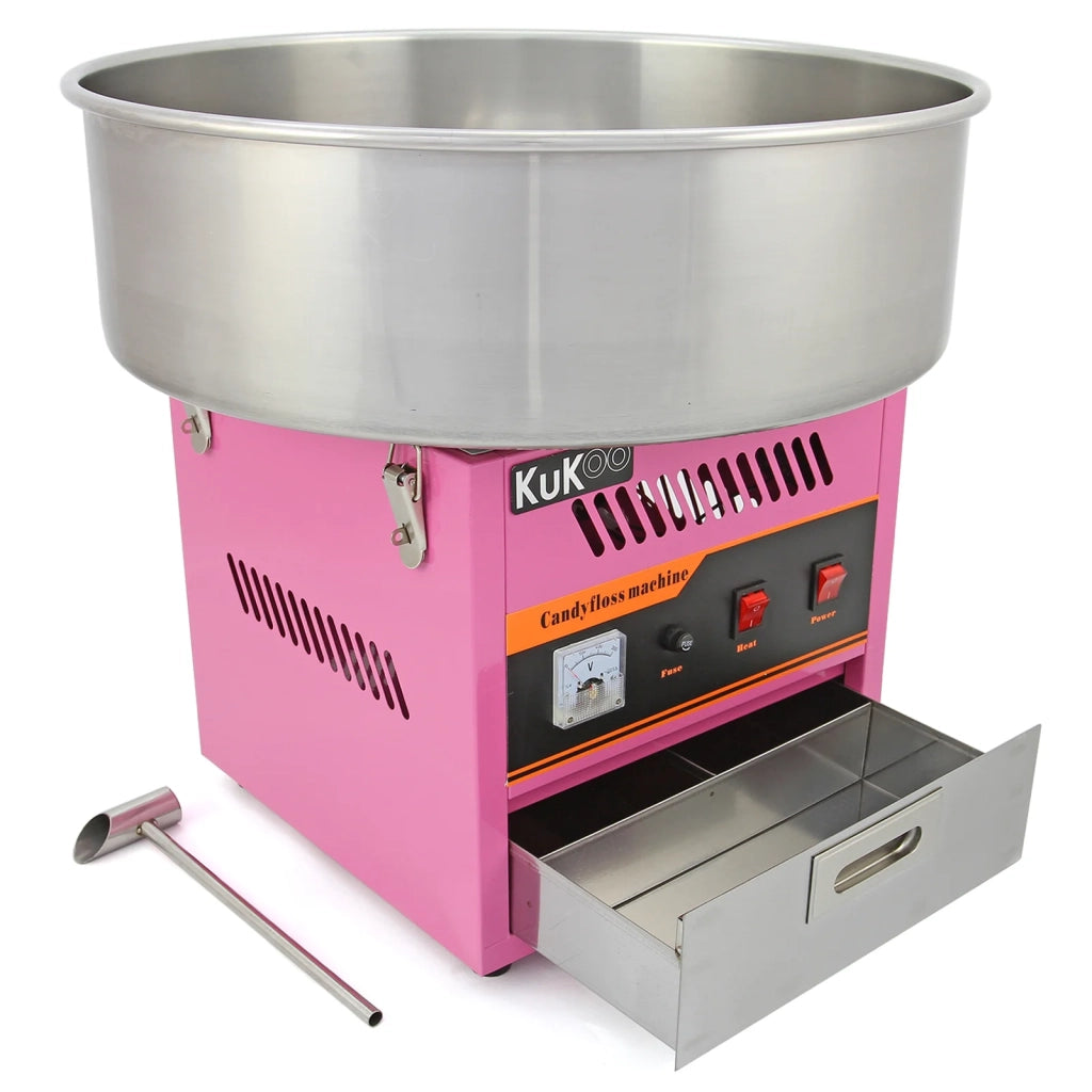 Macchina Zucchero Filato Rosa Retrò 50 cm Acciaio Inox
