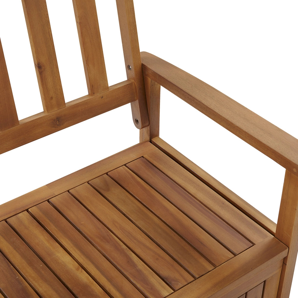 Panca da Esterno con Contenitore in Legno Massello di Acacia 2 Posti 120 cm Colore Chiaro