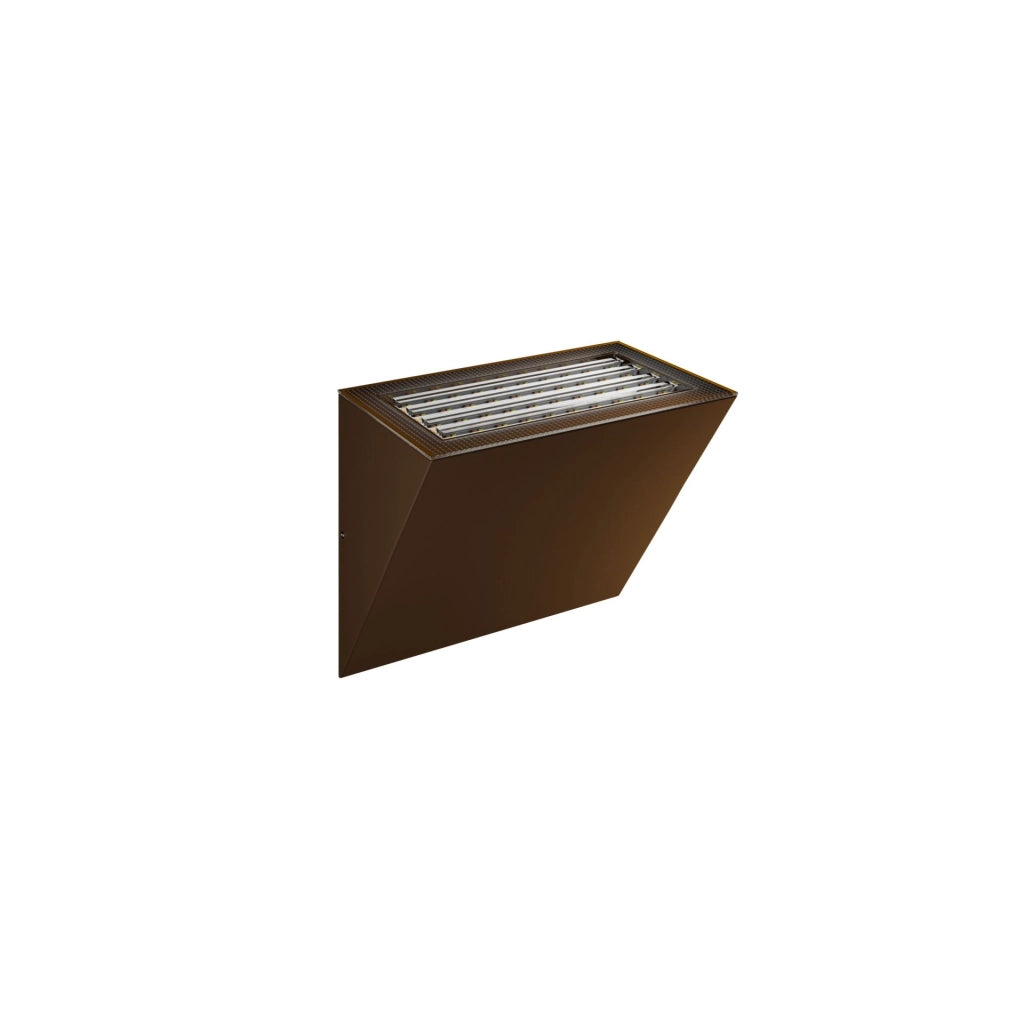 Applique LED da Parete MINI COMET 40x90mm Corten, 10/20W Switch 2700K/3200K/4000K, Dimmerabile TRIAC IP65 - Beneito & Faure