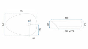 Lavabo Da Appoggio Rea Greta 55
