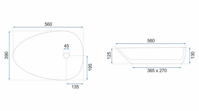 Lavabo Da Appoggio Rea Greta 55