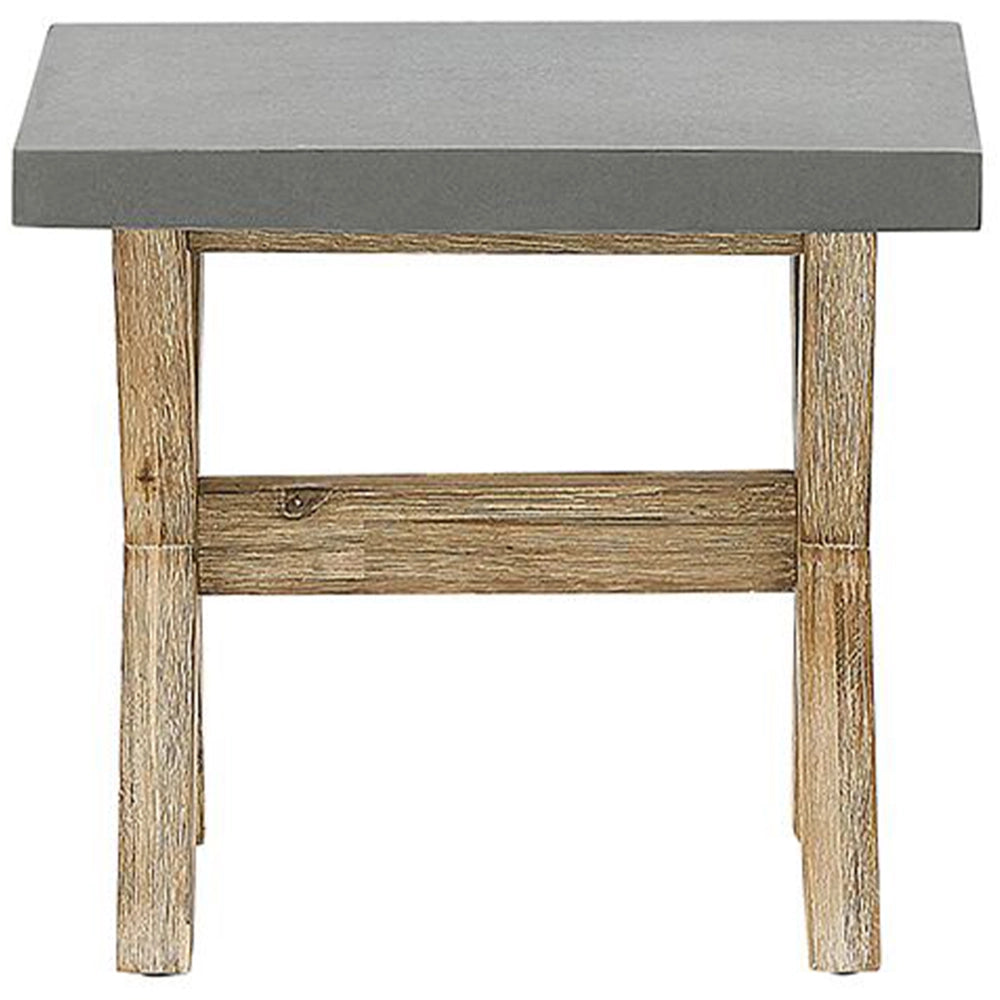 Set da pranzo per esterni in fibra di cemento grigio legno di acacia chiaro 8 persone tavolo 2 panche 2 sgabelli design moderno