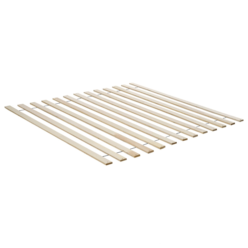 Letto moderno con rete a doghe testata a treccia viennese in legno chiaro 180 x 200 cm camera da letto