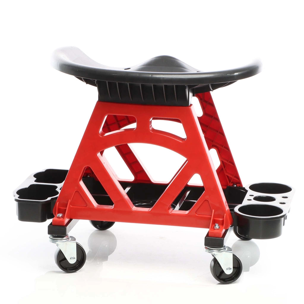 Sgabello per officina con ruote, sedile girevole a 360°, con portautensili, sgabello meccanico con portata fino a 150 kg