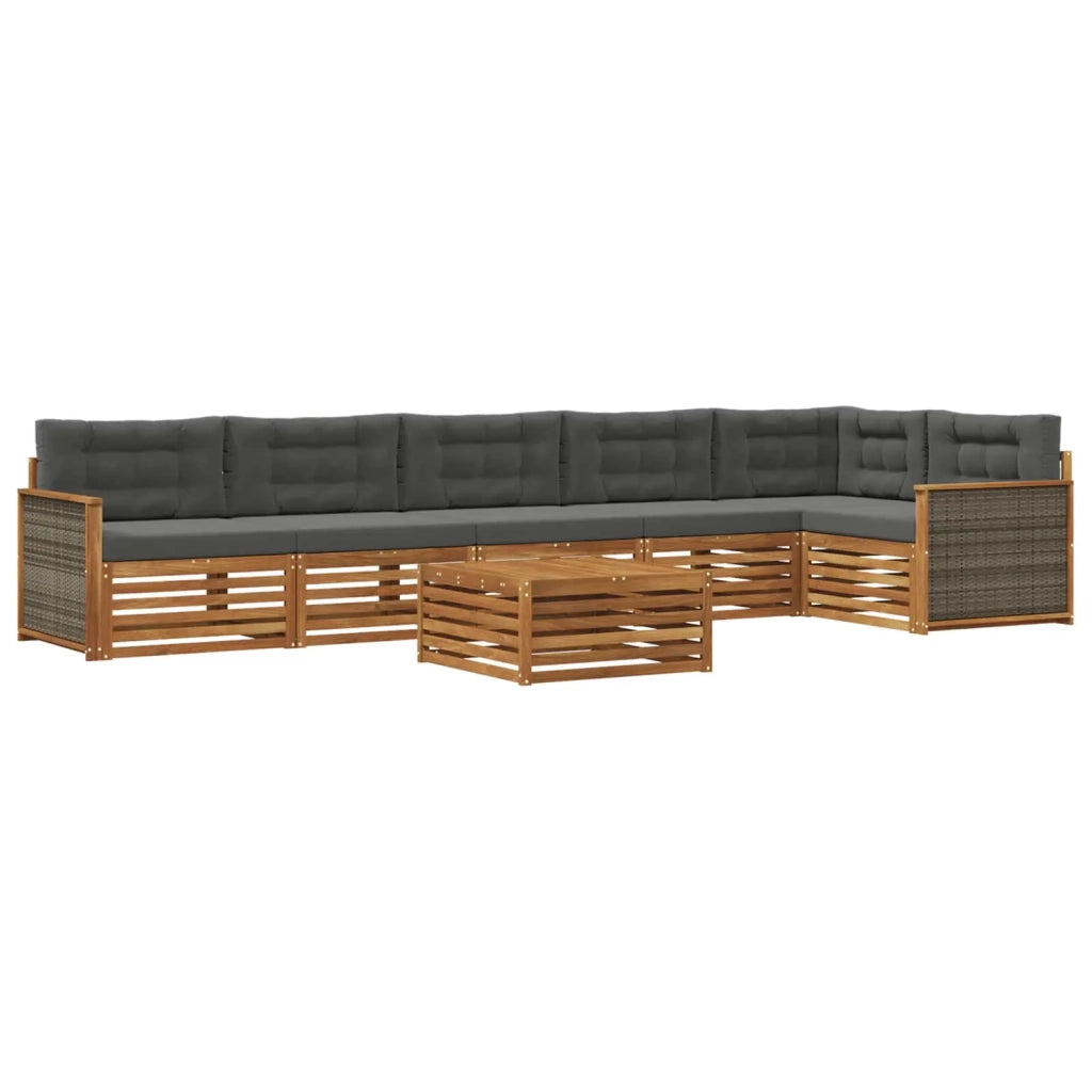 Set di divani da esterno 7 pz Naturale e Antracite 3383440