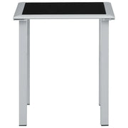 Tavolo da Giardino Nero e Argento 41x41x45 cm in Acciaio e Vetro 310541