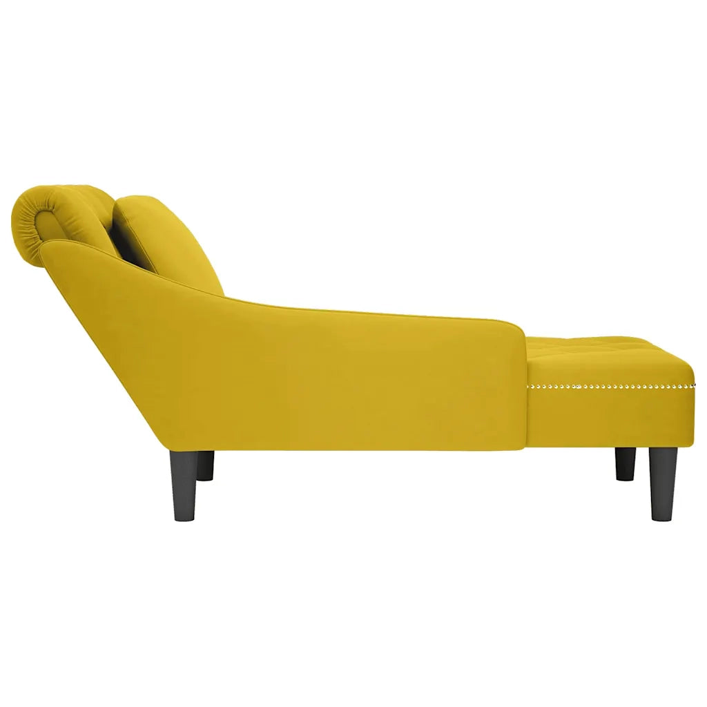 Sdraio con Cuscino e Bracciolo Destro in Velluto Giallo CFW4458803