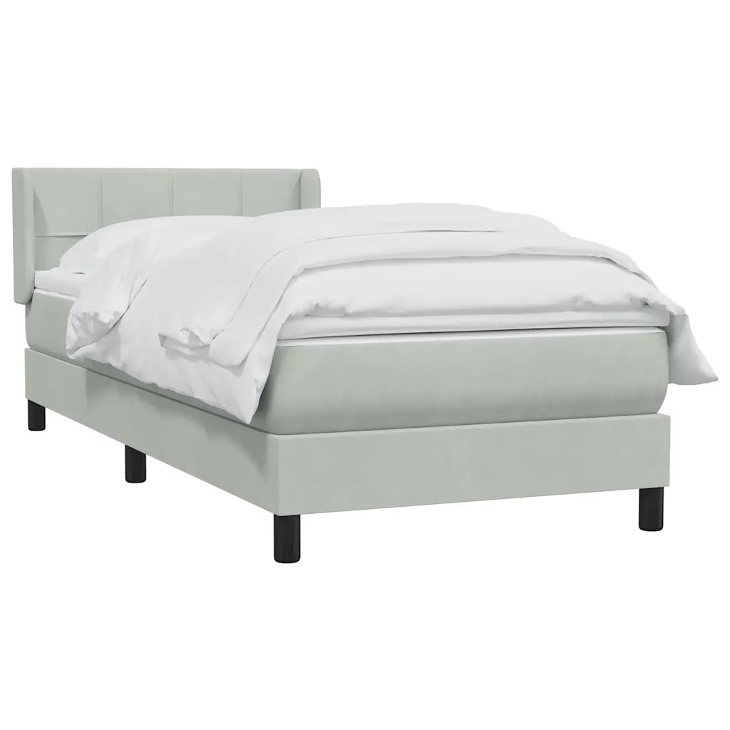 Giroletto a Molle con Materasso grigio chiaro 90x210 cm Velluto