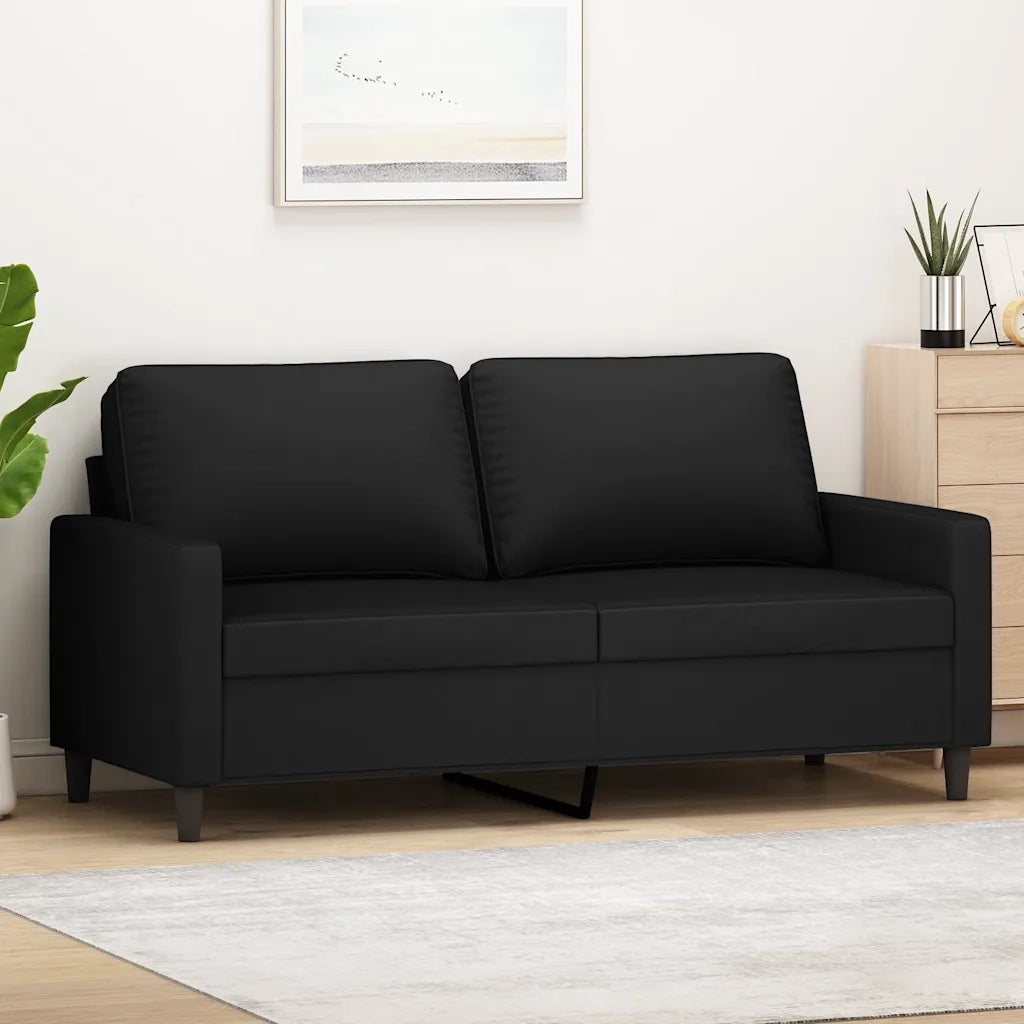 Divano | Divano da soggiorno | Sofa a 2 Posti Nero 140 cm in Velluto