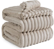 Deken XXL Beige con Tessuto a Groso Grano - 240 x 220 cm