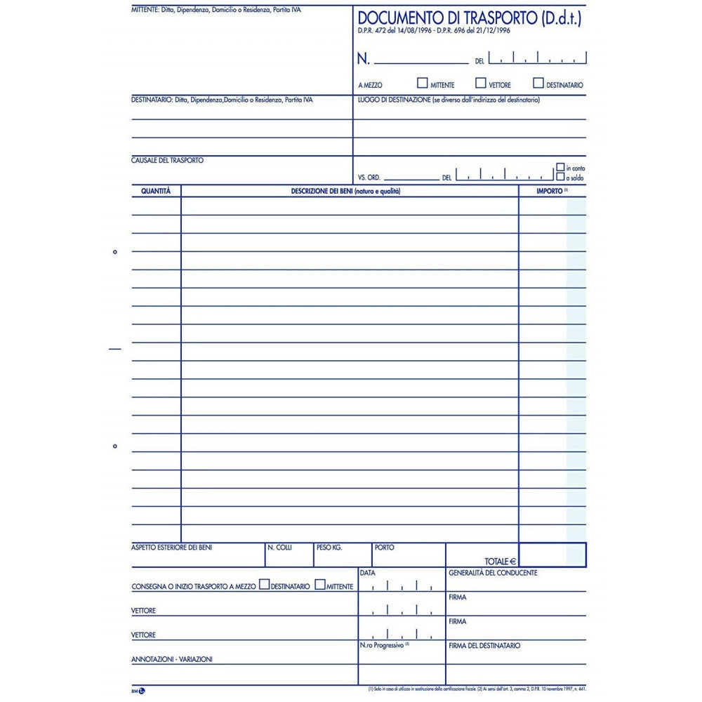 Trade Shop - Blocco Documento Di Trasporto D.d.t. 15x2cm Con Copia 25 Fogli Duplice Copia -