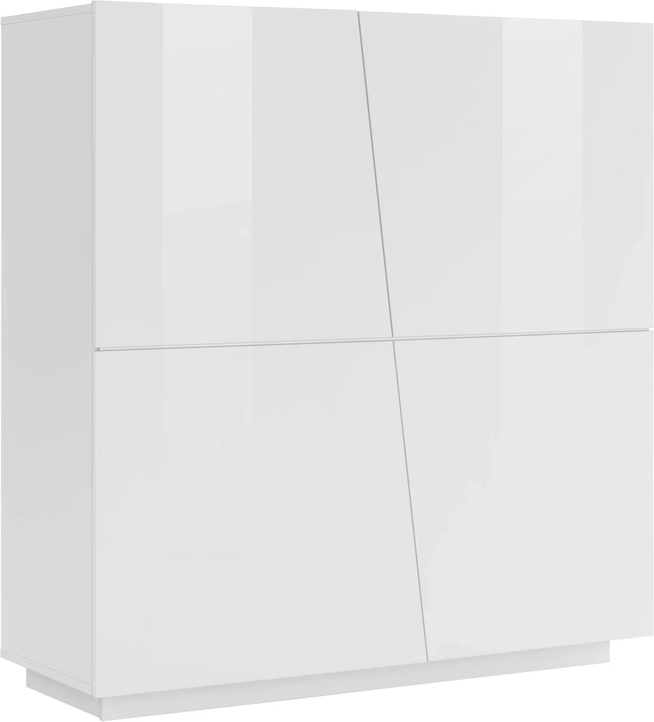 Mobile Madia VEGA L 120 x H 126 x P 43 cm bianco lucido