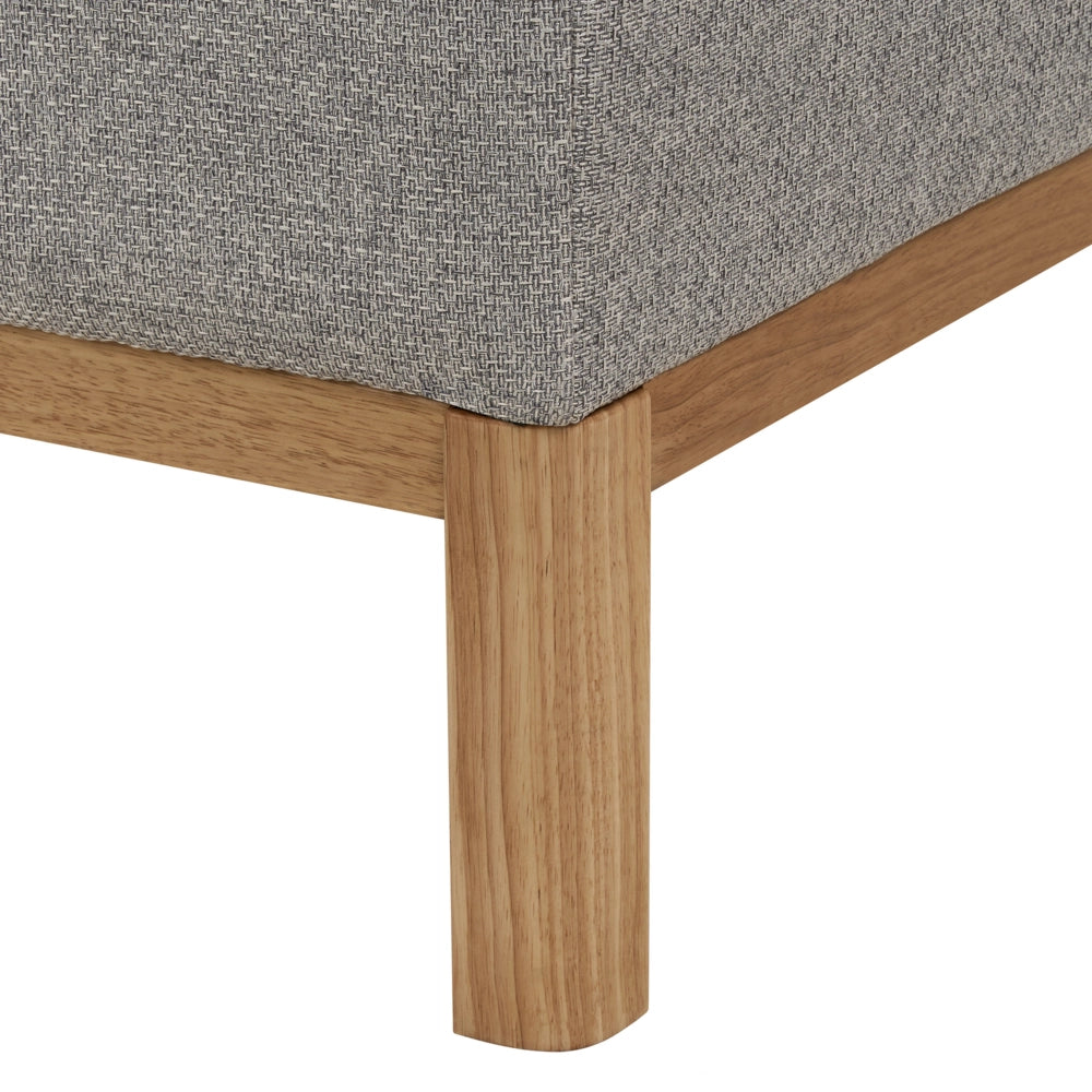 Divano angolare a sinistra Tessuto poliestere grigio Gambe di legno Soggiorno elegante