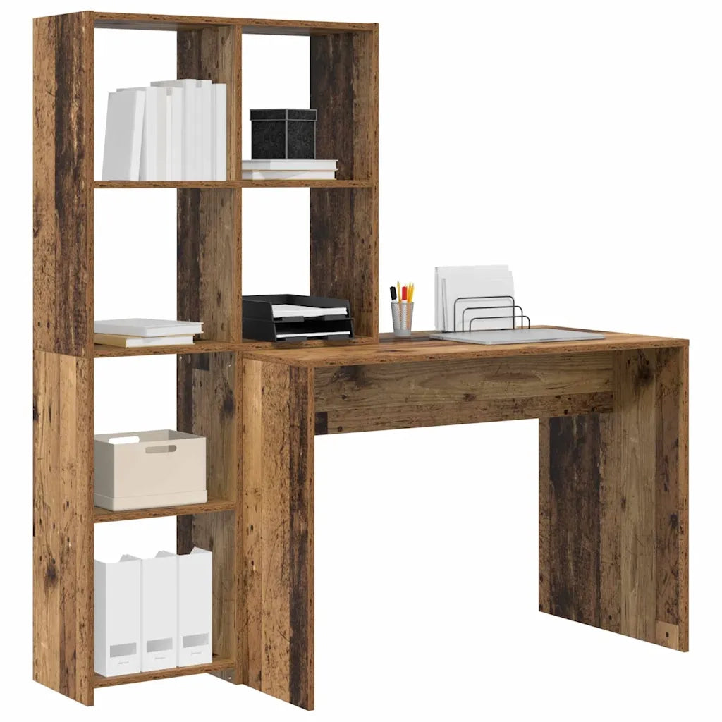 vidaXL Scrivania Legno vecchio 138.5 x 55 x 143 cm Legno multistrato