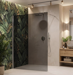 Parete Doccia Rea Flexi Grey / Chrome 140