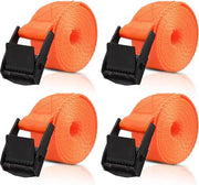 Cinture di Legatura a Ratchet Corto Pacchetto da 4 Cinture di Legatura con Chiusura a Viti 2,5 m x 25 mm, Cinture di Legatura Adattabili con Blocco di Chiusura, Cinture di Legatura Corta per Bicicletta, Motocicletta, Pacchi di Bagagli DIN EN