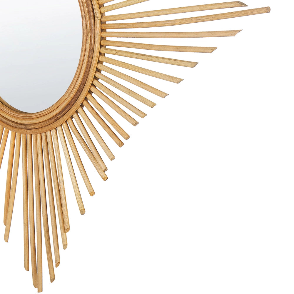 Specchio da parete in rattan naturale 60 x 60 cm Boho novità a forma di diamante ganci di montaggio rotondi soggiorno camera da letto