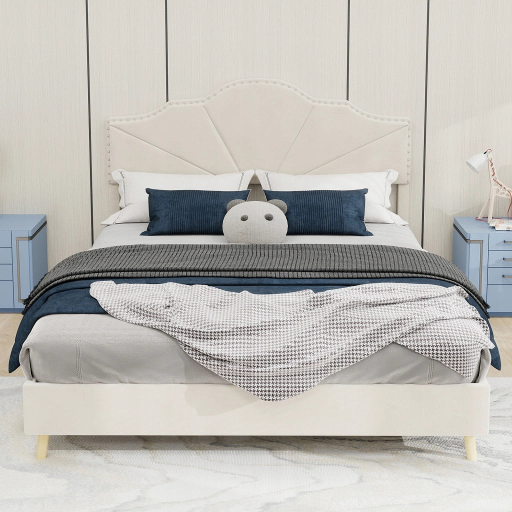 Letto singolo 140x200 - Xylo - Beige minimalista