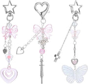 Estetica per Bambine e Donne - Chiave con Stella e Farfalla in Rosa e Bianco