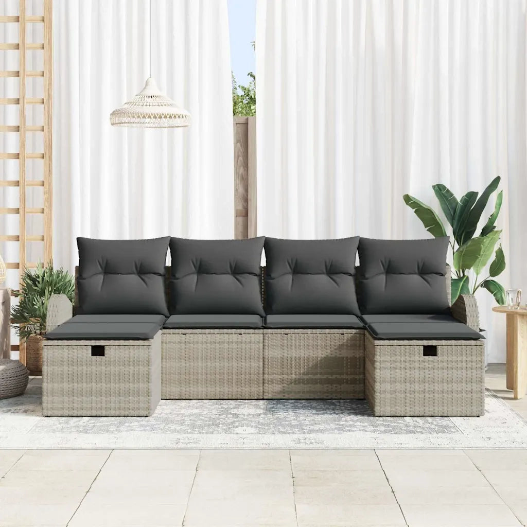 Set di divani con cuscino 6 pcs Grigio chiaro polyrattan 3359121