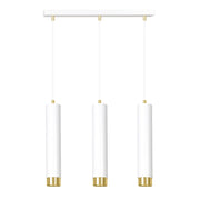 Lampada a sospensione KIBO in acciaio bianco e oro