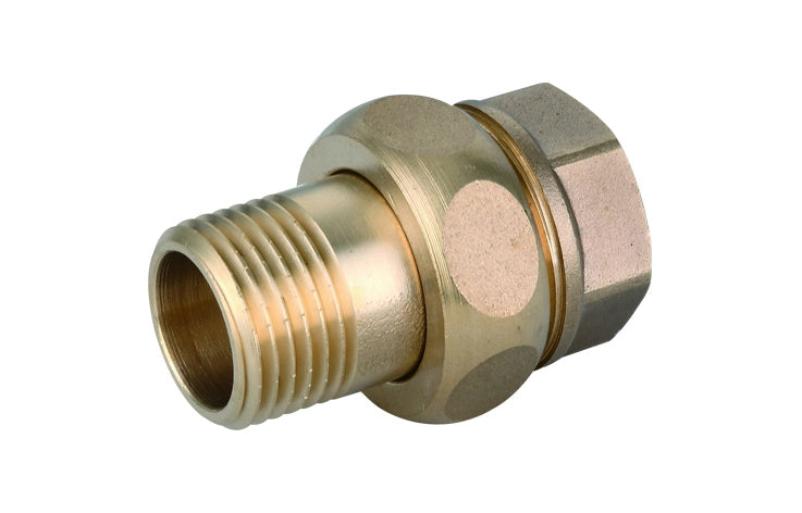RACCORDO DIRITTO MF 3 PEZZI OTTONE GIALLO IBP- 3/4  -CONF- FAIDF- pezzi 1