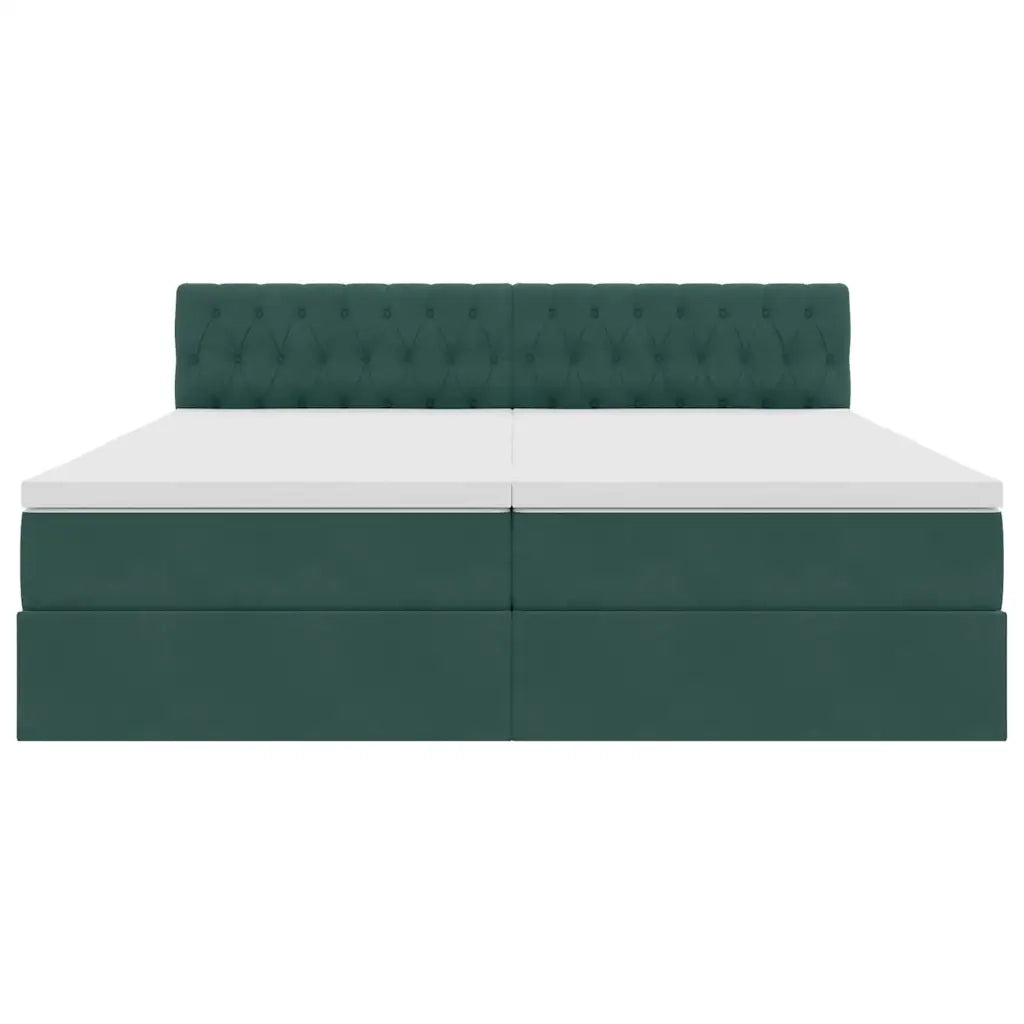Letto con Contenitore con materasso Verde Scuro 100 x 200 cm