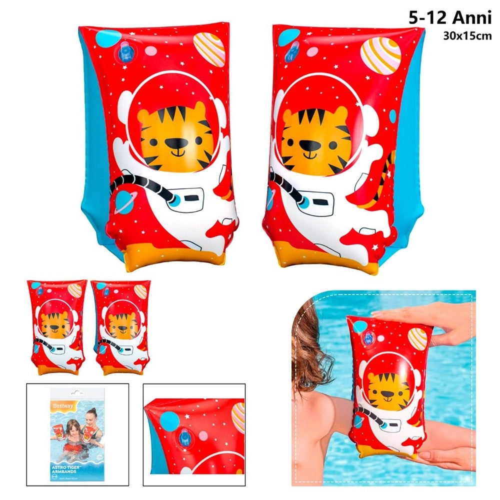 Trade Shop - Braccioli Gonfiabili Da Nuoto Astro Tiger Per Bambini Età 5-12 Anni 30 X 15 Cm 32102y -