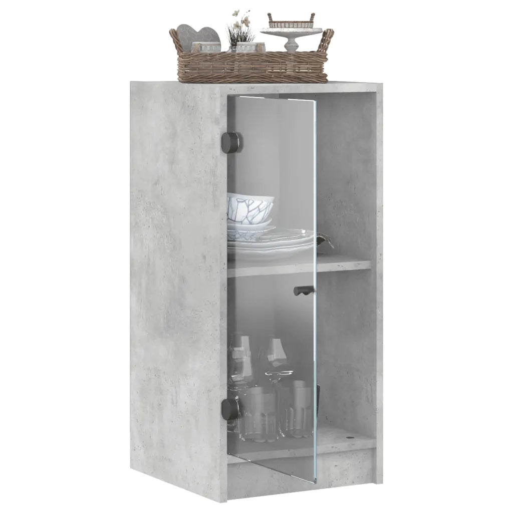 Mobile con Ante in Vetro Grigio Cemento 35x37x75,5 cm CFW4780616