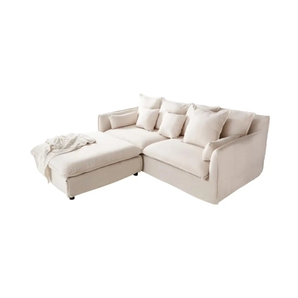 Divano ad angolo KALIA - Bianco - 5 posti - Angolo reversibile - contemporaneo