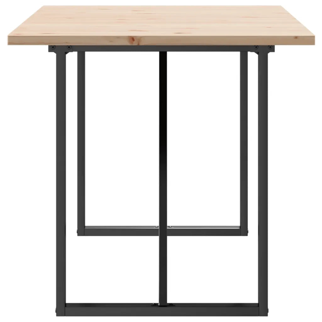 Tavolo da Pranzo Telaio a O 160x80x75,5 cm Legno Pino e Acciaio