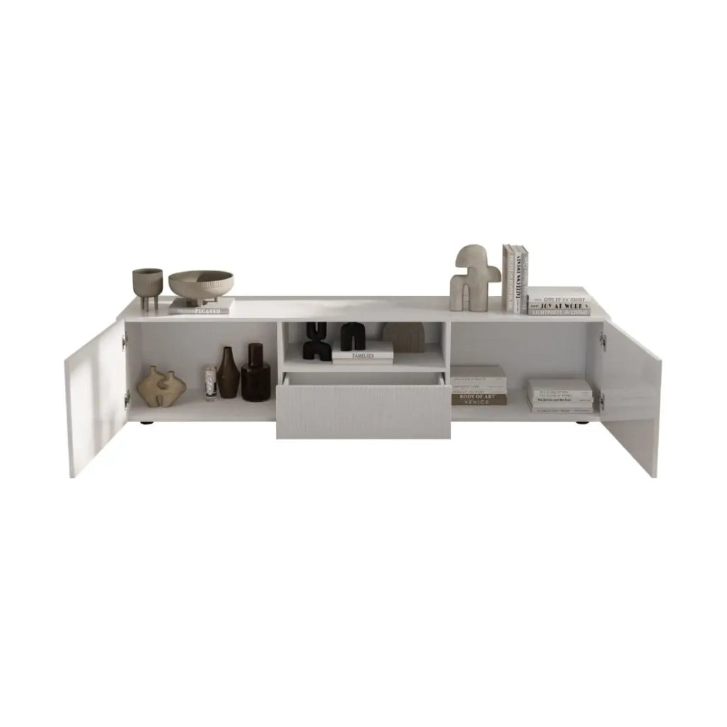 Mobile TV SCENA - L184 x H43 x P42 cm - Bianco lucido
