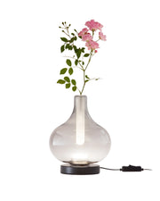 Lampada da Tavolo Crodo Grigio chiaro trasparente 7W LED Integrato CCT 2700K-3000K-4000K, Regolazione Luce al Tocco, Vetro Borosilicato - Crodo