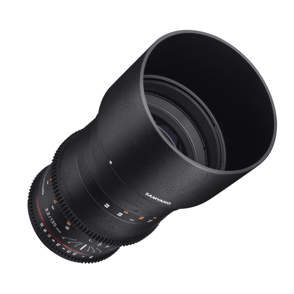 135/2.2 Lens Video DSLR Canon EF obiettivo video con messa a fuoco manuale 0.8 gear, teleobiettivo a specchio nero