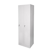 Armadio metallico doppio tipo spogliatoio 1800x600x450mm con 2 ante sicure, ripiano e barra, grigio Breckner Germany