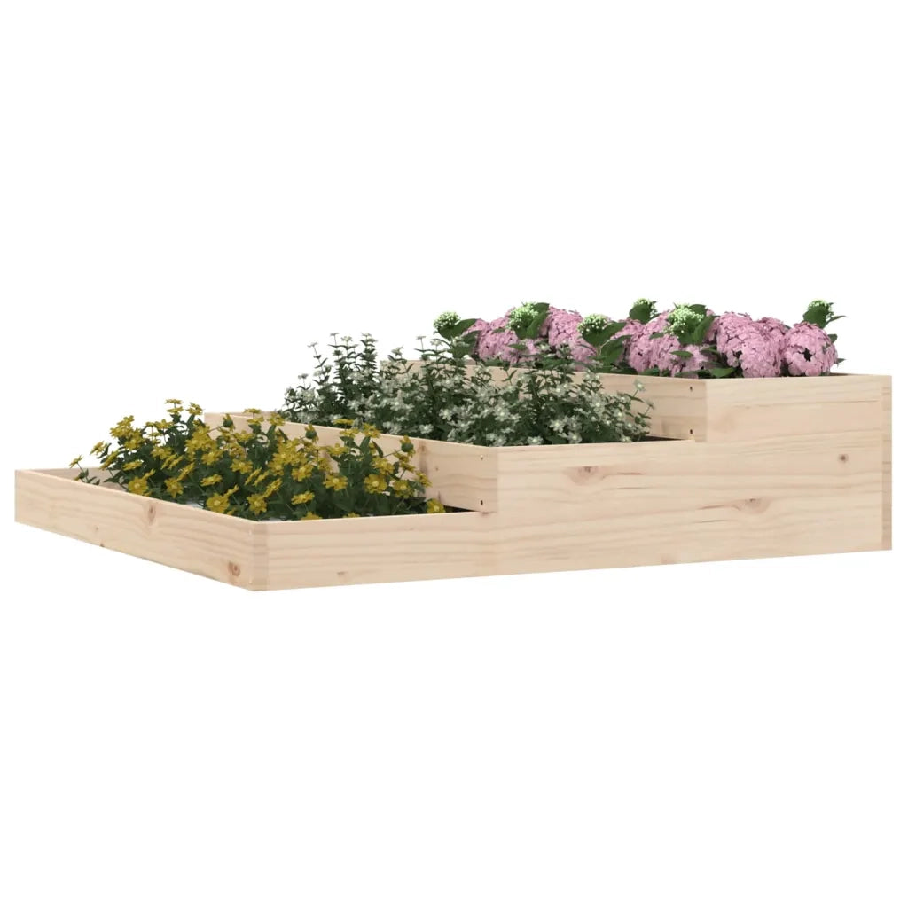 Fioriera-Vaso-Contenitore per Piante 107x107x27 cm in Legno Massello di Pino