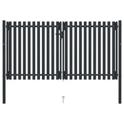 Cancello per Recinzione Doppio in Acciaio 306x200 cm Antracitecod mxl 129612