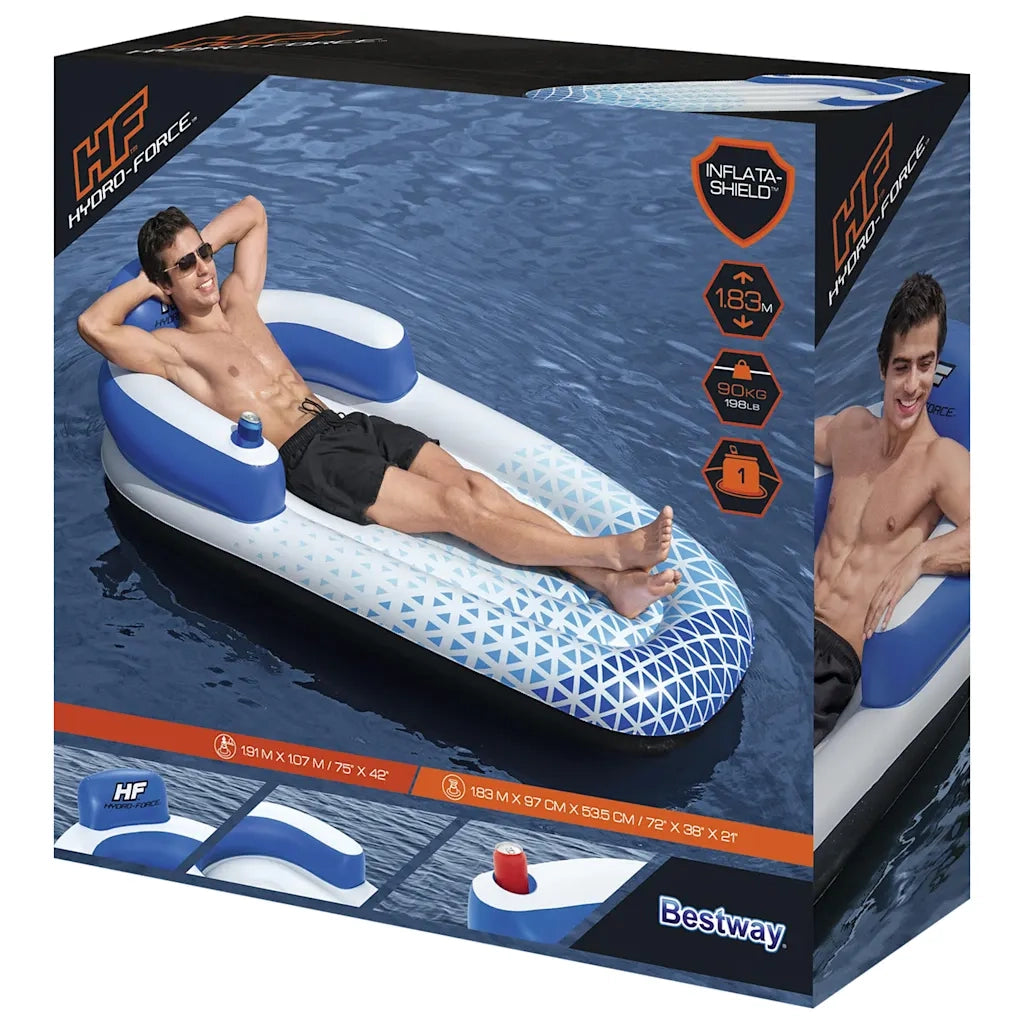 Bestway Lettino Galleggiante Hydro Force 183x97 cm Blu 93322
