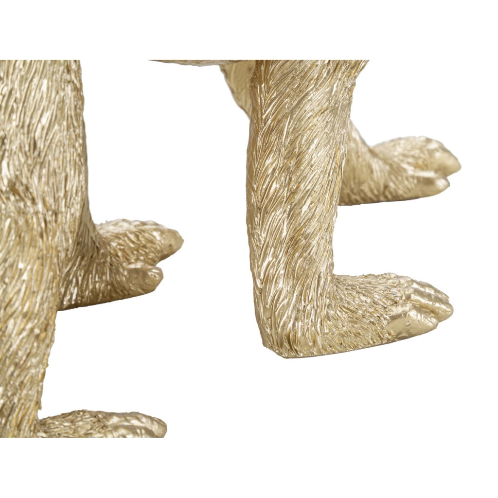 Scultura Scimmia 13, Oro, Poliresina, 29,5x11,5x18,5 cm