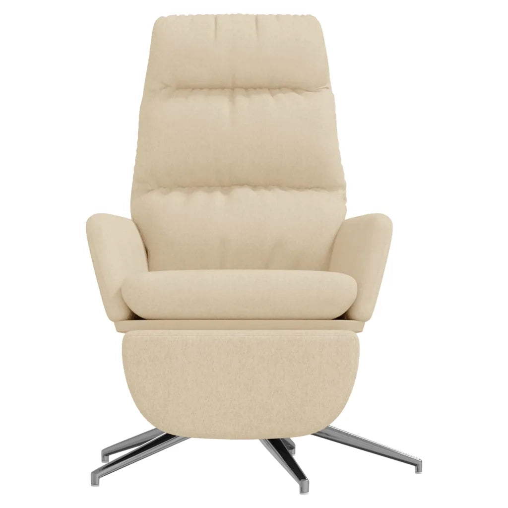 Poltrona Relax con Poggiapiedi Crema in Tessuto cod mxl 24535