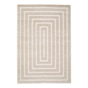 Tappeto da interno motivo rettangolare beige e crema