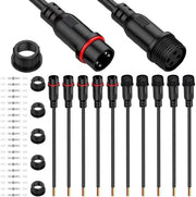 Cavi di alimentazione LED impermeabili - 5 set, 4-pollici, 02 mm², 24 AWG, IP67 cavi di estensione per veicoli commerciali