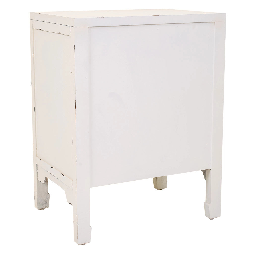 Comodino in legno bianco 50x36x65