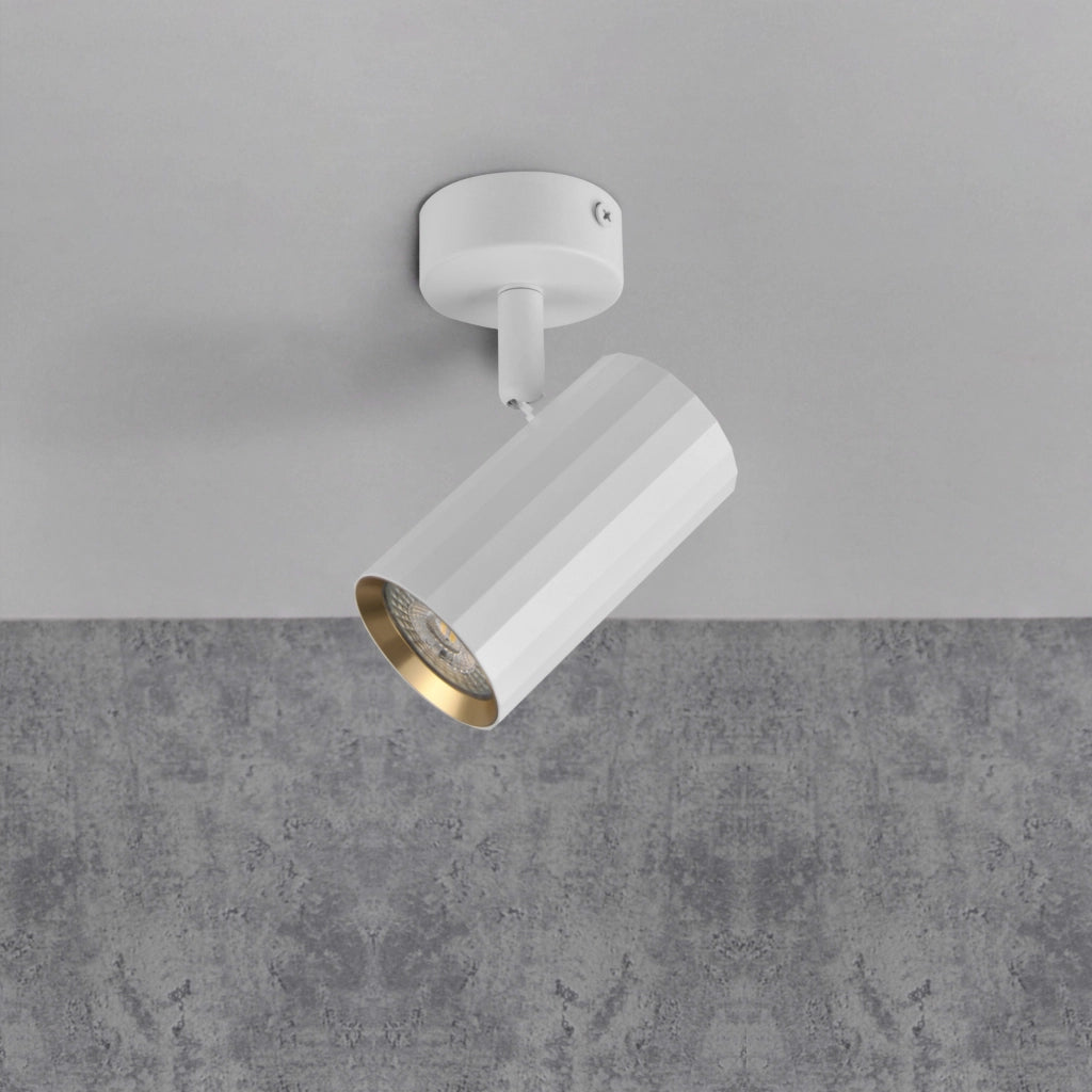 Plafoniera/Applique Polux NICEA bianco-oro GU10 1 luce