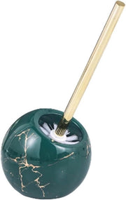 Set di Spazzola per WC con Supporto - Kit di Pulizia WC - Set di Pulizia Bagno - Cassetta di Deposizione Ceramica - 32 cm - Verde