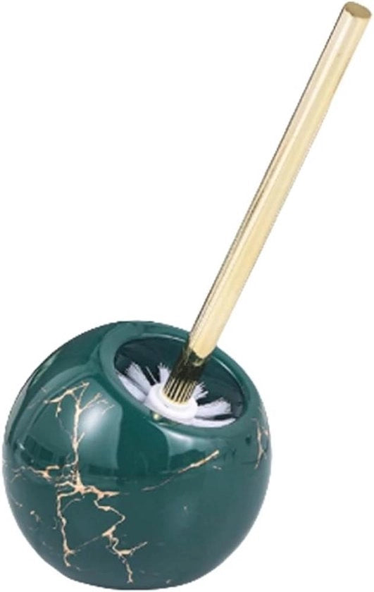 Set di Spazzola per WC con Supporto - Kit di Pulizia WC - Set di Pulizia Bagno - Cassetta di Deposizione Ceramica - 32 cm - Verde