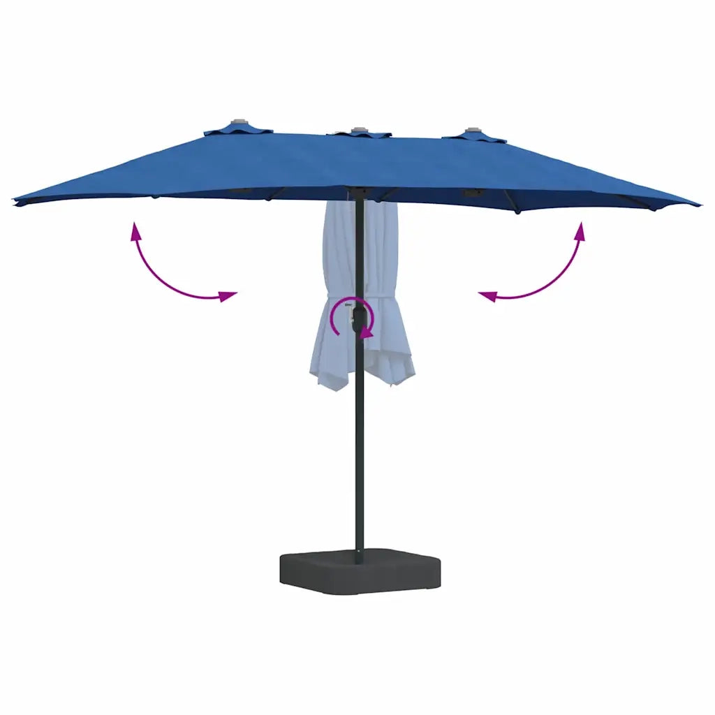 Ombrello | Parasol da giardino Azzurro 385 x 209 x 244 cm