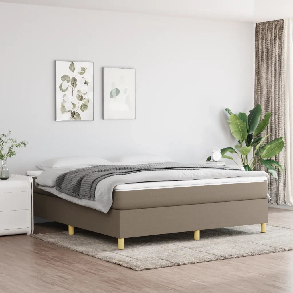 Giroletto a Molle con Materasso Tortora 160x200 cm in Tessuto
